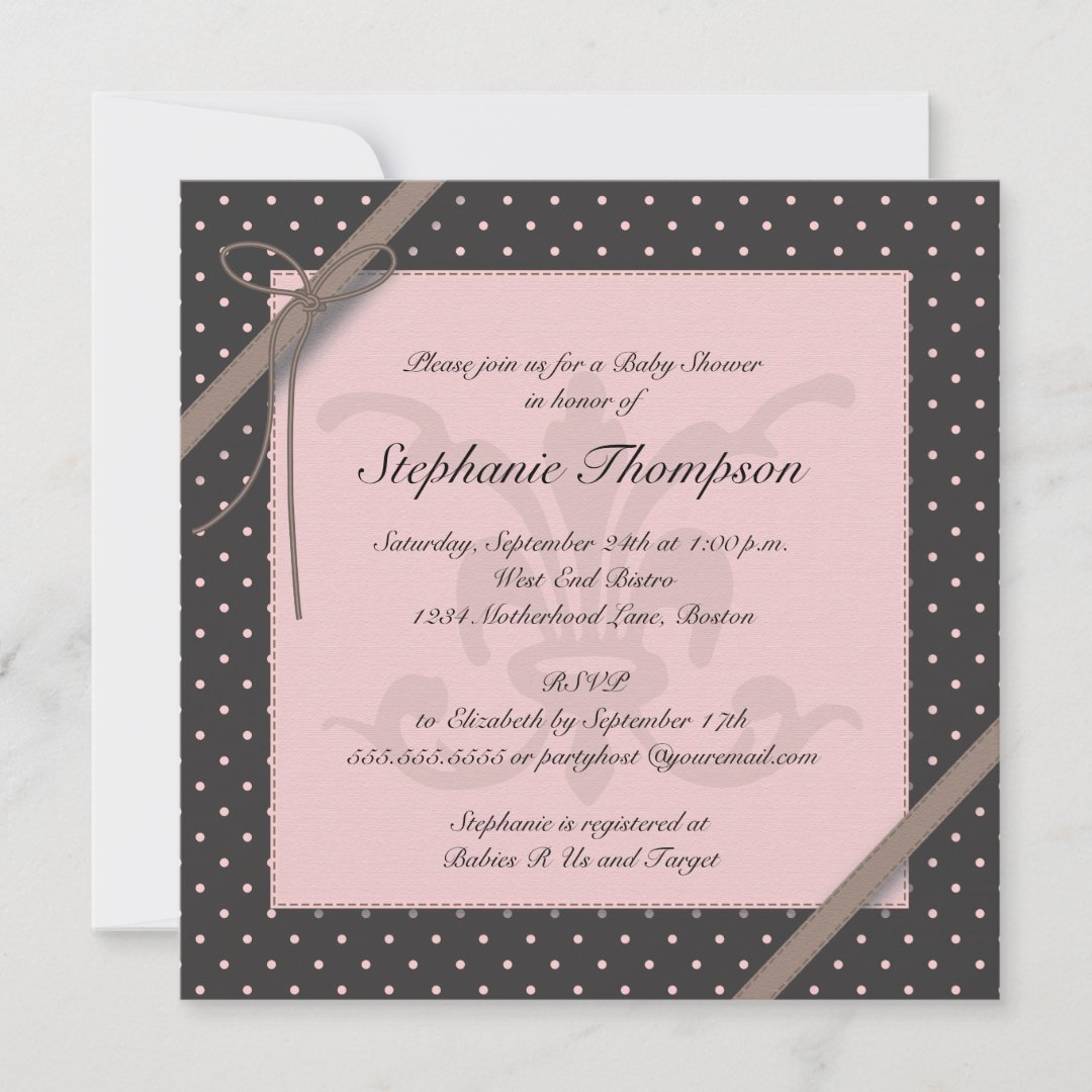 A Princess on the Way Pink Polka Dot Baby Shower Invitation | Zazzle