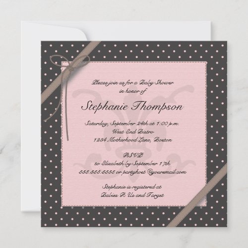 A Princess on the Way Pink Polka Dot Baby Shower Invitation