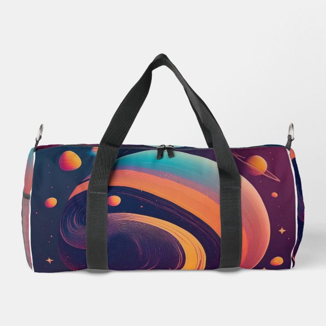 A Print Cut Sew Bag featuring a vibrant cosmic des (Back)