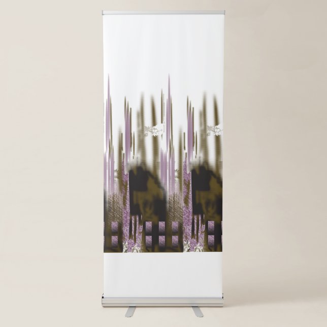 A pristine lake nestled among snow-capped mountain retractable banner (Front)