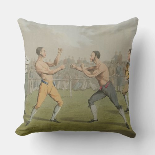 A Prize Fight aquatinted by I Clark pub by Tho Throw Pillow