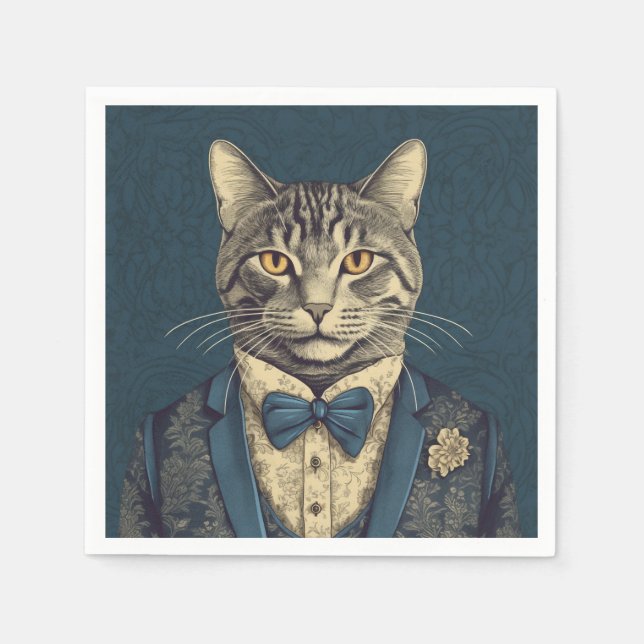 A Professional Business Cat in a Suit Cute Napkins (Front)