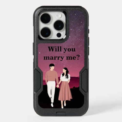 a proposal with our Will You Marry Me Customised  iPhone 15 Pro Case