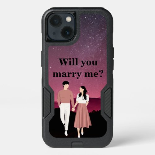 a proposal with our Will You Marry Me Customised  iPhone 13 Case