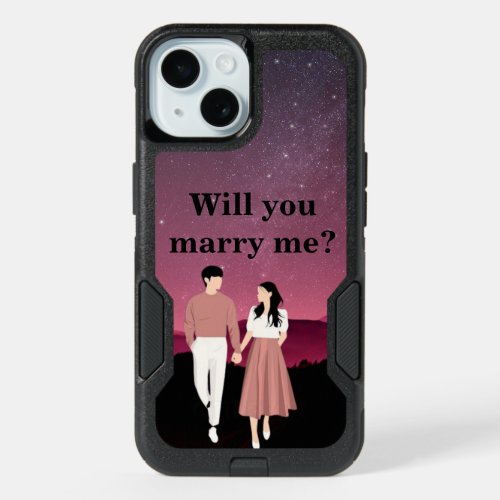 a proposal with our Will You Marry Me Customised  iPhone 15 Case