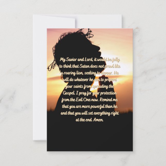 A Protection Prayer From Evil Flat Greeting Card (Front)