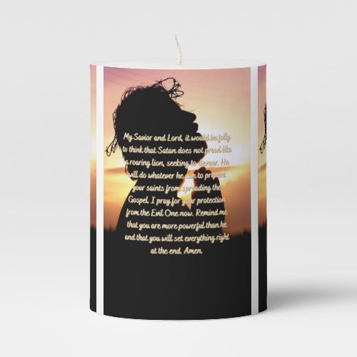 A Protection Prayer From Evil Pillar Candle