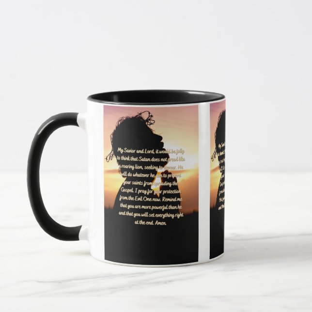 A Protection Prayer From Evil Two-Tone Mug (Left)