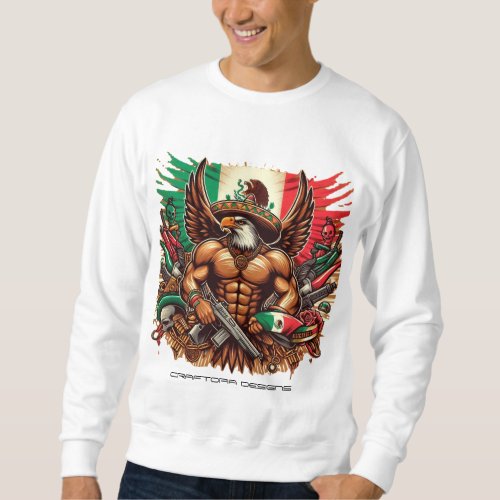 A proud and brown Mexican Eagle Sweatshirt