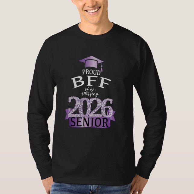 A Proud BFF Of The 2026 Senior I Purple Party Deco T-Shirt (Front)