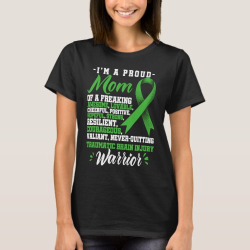 A Proud Mom Traumatic Brain Injury TBI Warrior T_Shirt
