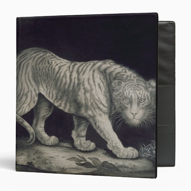 A Prowling Tiger (pencil on paper) 3 Ring Binder (Front/Inside)