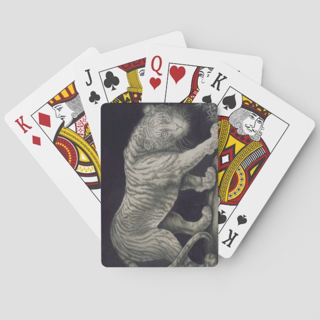 A Prowling Tiger (pencil on paper) Poker Cards (Back)