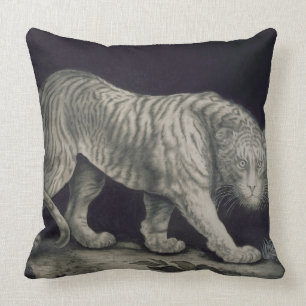 A Prowling Tiger (pencil on paper) Throw Pillow