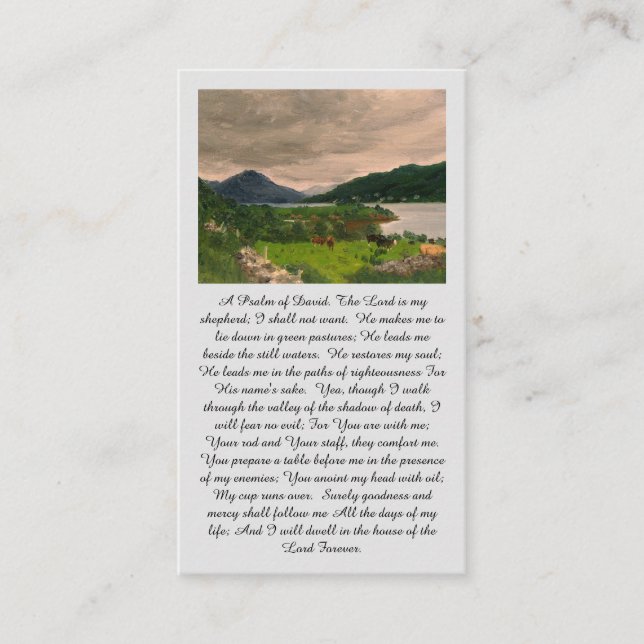 A Psalm of David Celebration of Life Prayer Card (Front)