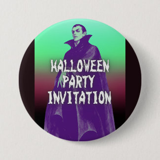 A psychedelic colored Count Dracula design makes a Button