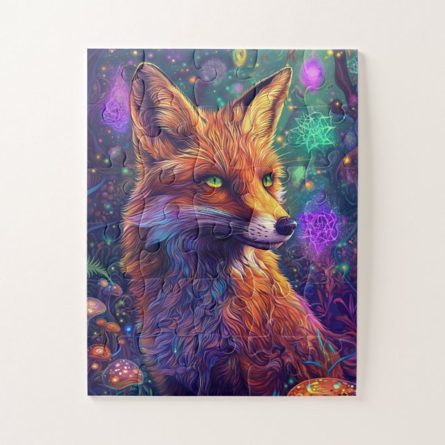 A psychedelic red fox jigsaw puzzle (Vertical)