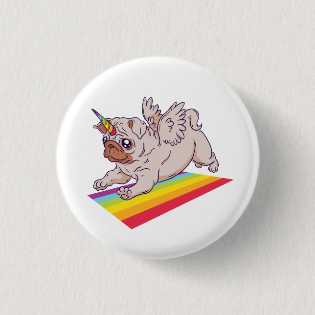 A Pugicorn Button (Front)