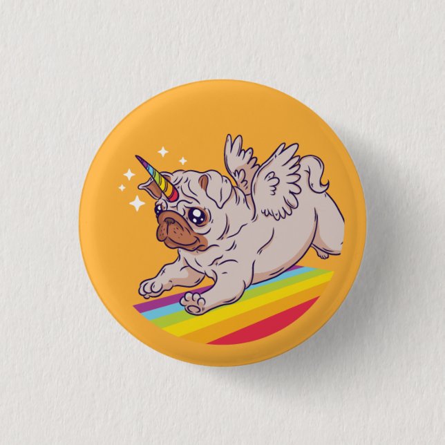 A Pugicorn Button (Front)