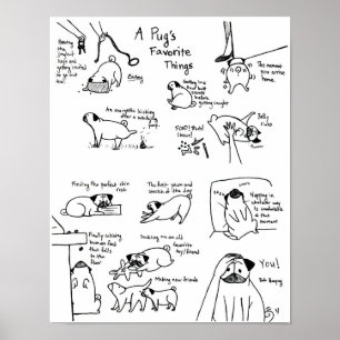 A Pug's Favorite Things Poster