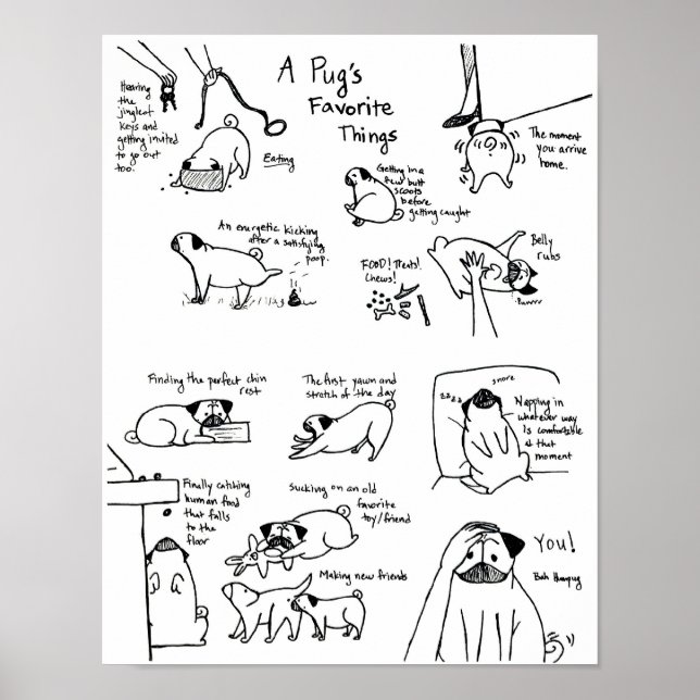 A Pug's Favorite Things Poster (Front)