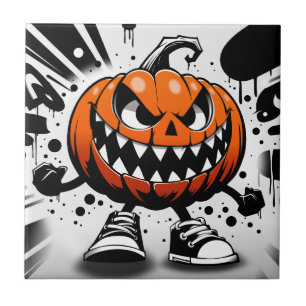 A Pumpkin Comes to Life Ceramic Tile