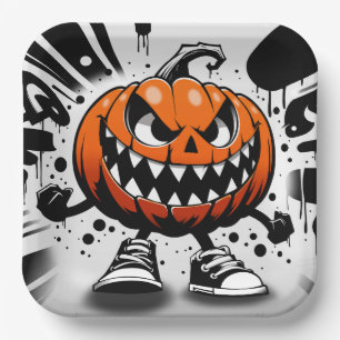 A Pumpkin Takes Life Paper Plates