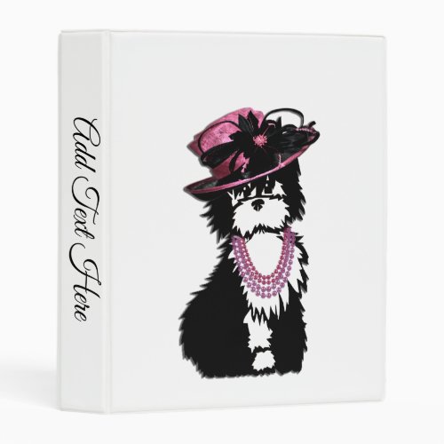 A Puppy Dog all Dressed Up Pink Mini Binder