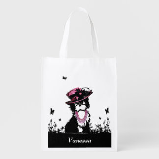A Puppy Dog all Dressed Up Pink Personal Grocery Bag