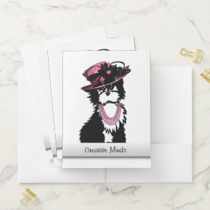 A Puppy Dog all Dressed Up Pink Pocket Folder