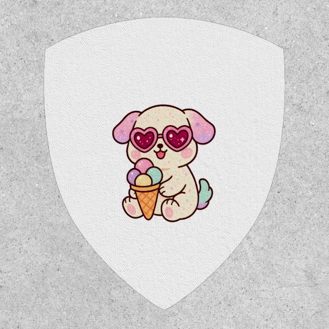 A puppy with ice cream patch (Front)