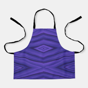 A purple and black geometric-patterned apron