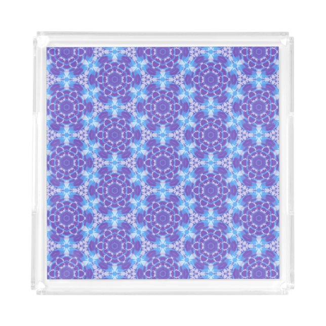 A Purple and Blue Tie Dye Pattern Acrylic Tray (Front)