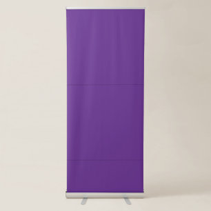 a purple background with a retractable banner