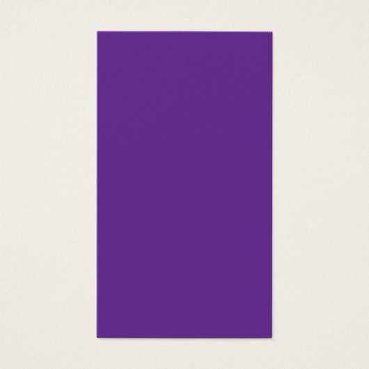 a purple background with a white border (Front)
