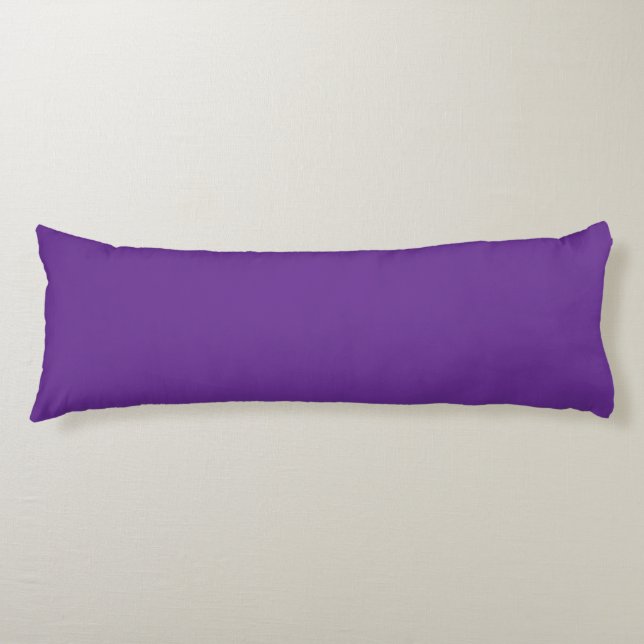 a purple background with a white border body pillow (Front)