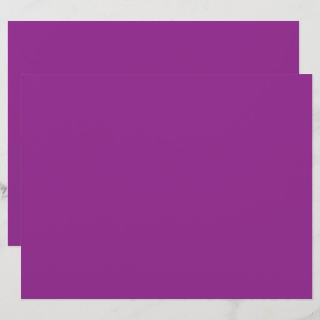 a purple background with a white border letterhead (Front/Back)