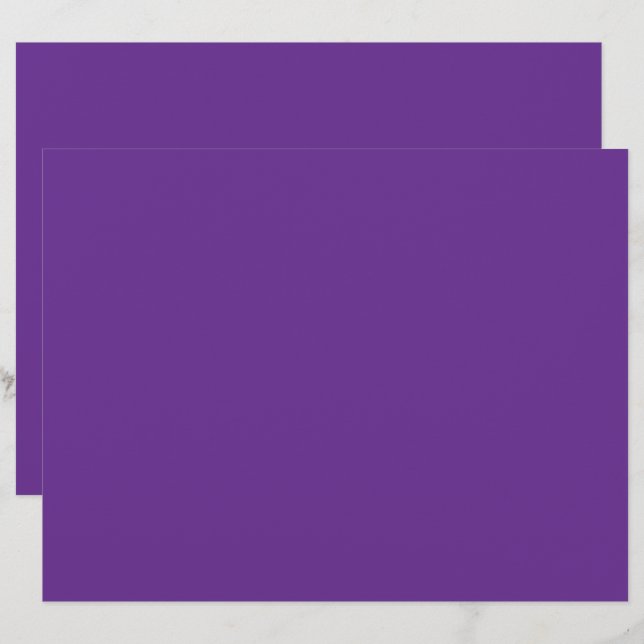 a purple background with a white border letterhead (Front/Back)