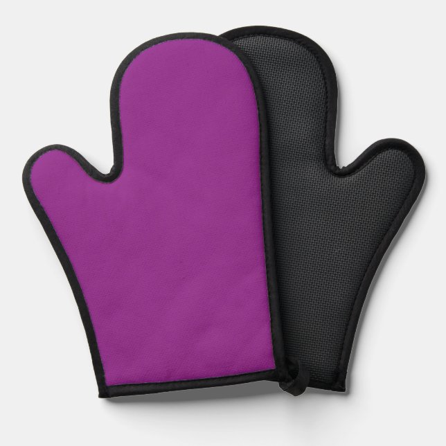a purple background with a white border oven mitt (Front/Back)