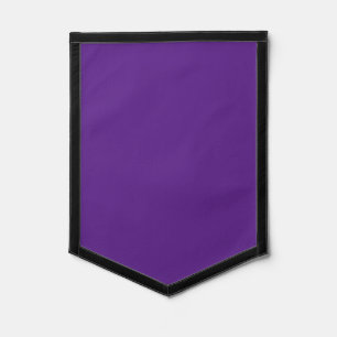 a purple background with a white border pennant