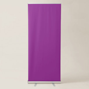a purple background with a white border_ retractable banner
