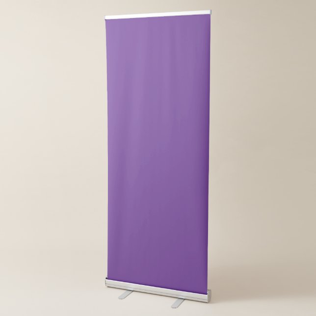 a purple background with a white border retractable banner (3/4)