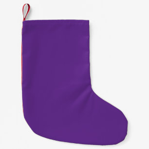 a purple background with a white border small christmas stocking
