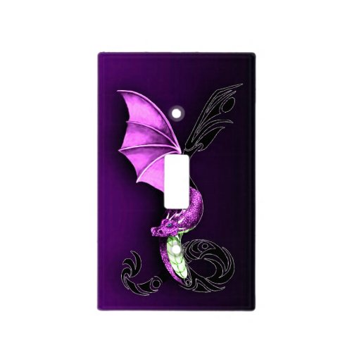 A Purple Dragon Light Switch Cover