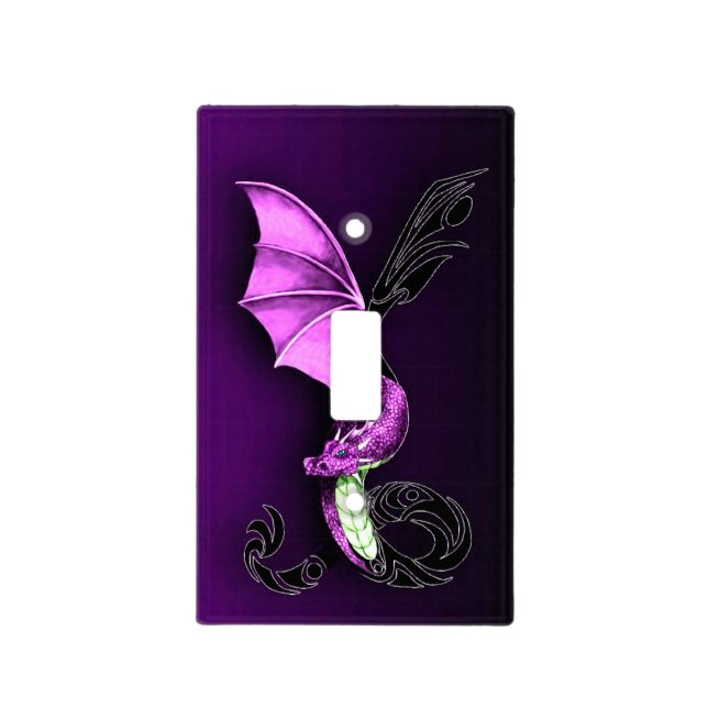 A Purple Dragon Light Switch Cover (Front)