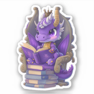 A Purple Dragon Reading Sticker