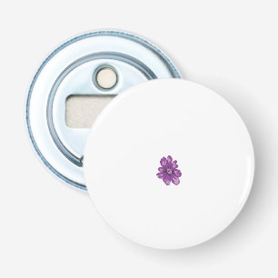a purple flower on a white background bottle opener