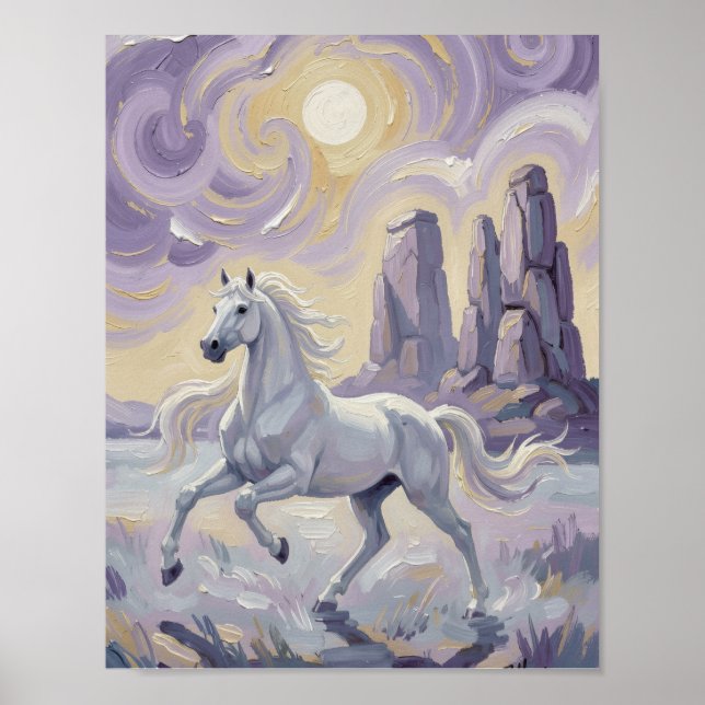 A purple horse in a violet desert. poster (Front)
