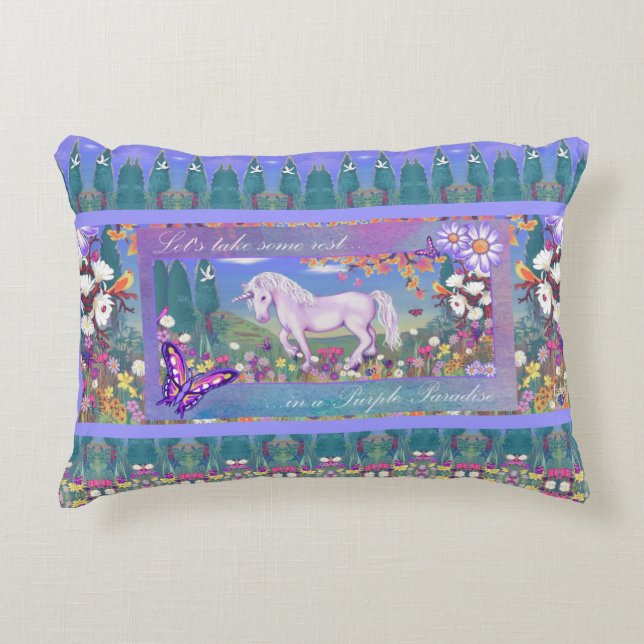 A purple Paradise Accent Pillow (Front)