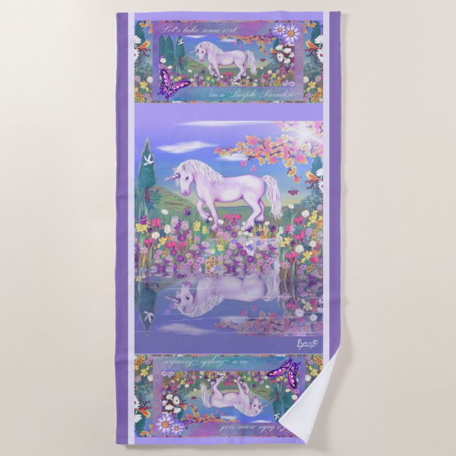 A Purple Paradise Beach Towel (Front)